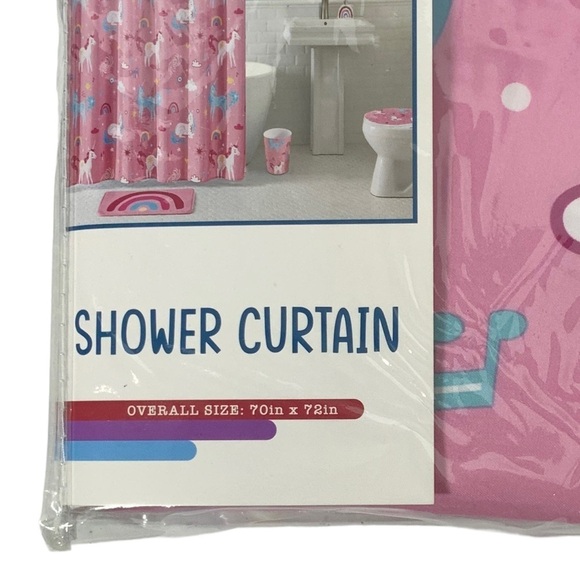 Matt & Maddie Unicorn Rainbow Fabric Shower Curtain 70 X 72 In Multicolor Pink - Picture 10 of 16
